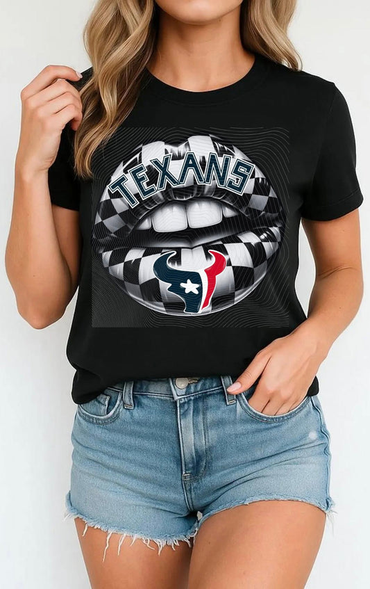 Texans Checkered Lips Women’s