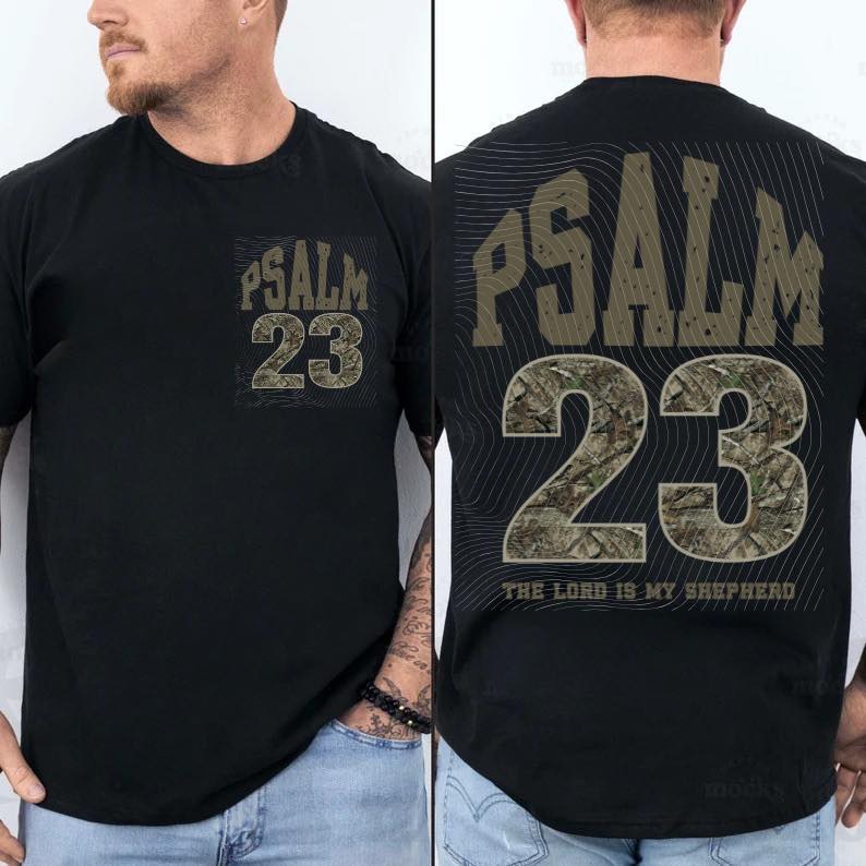 Psalm 23 Statement Tee – Black