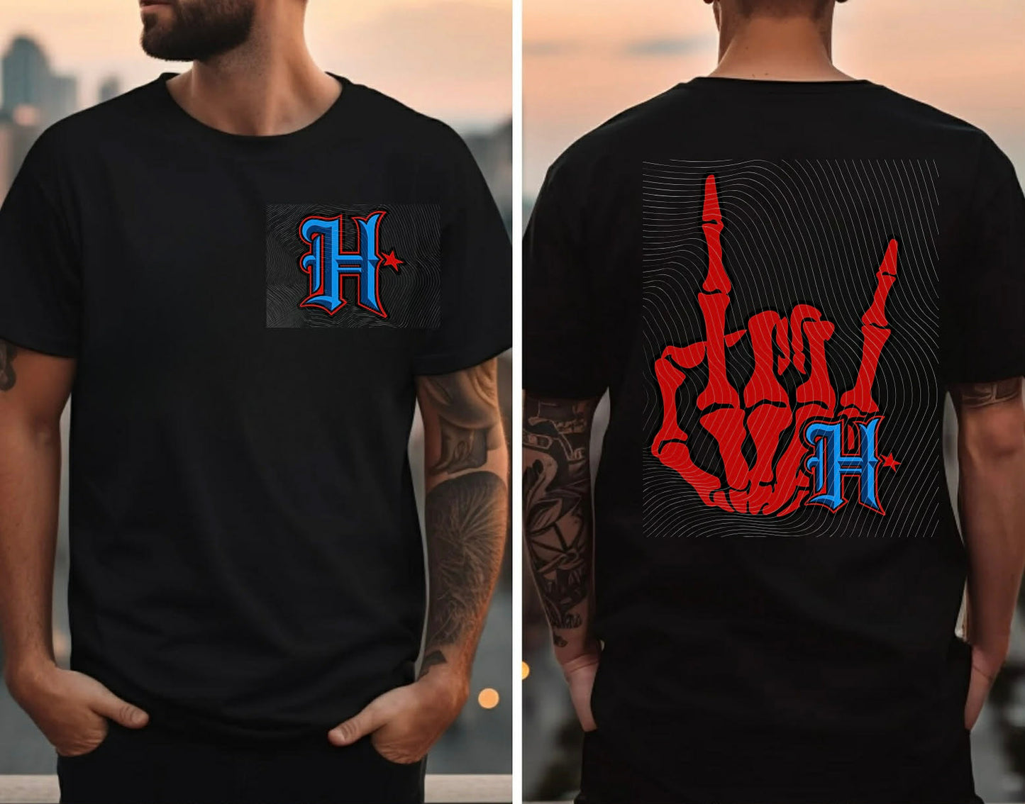 Black T-Shirt with H Logo
